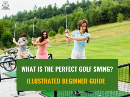 Women practicing golf swing basics in golf course
