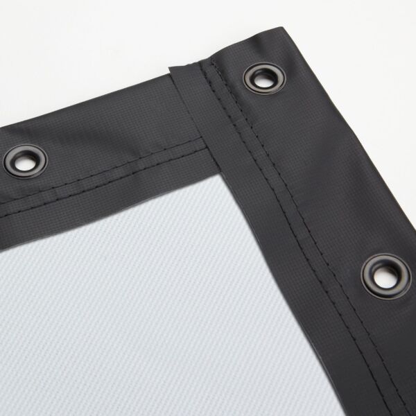 An impact screen with eyelets on white background