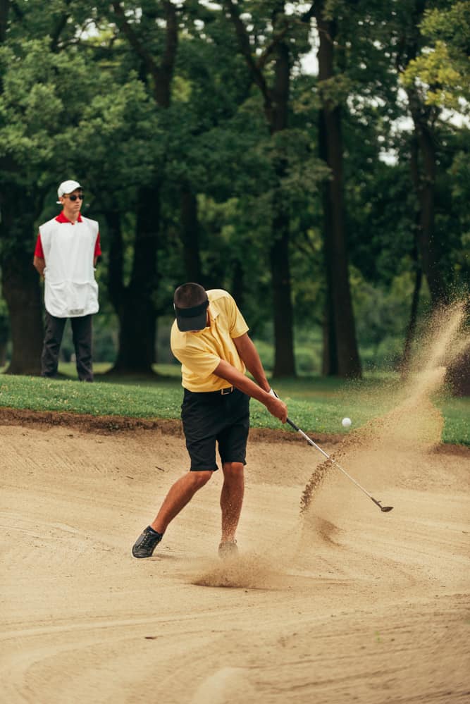 Chipping on sand bunker
