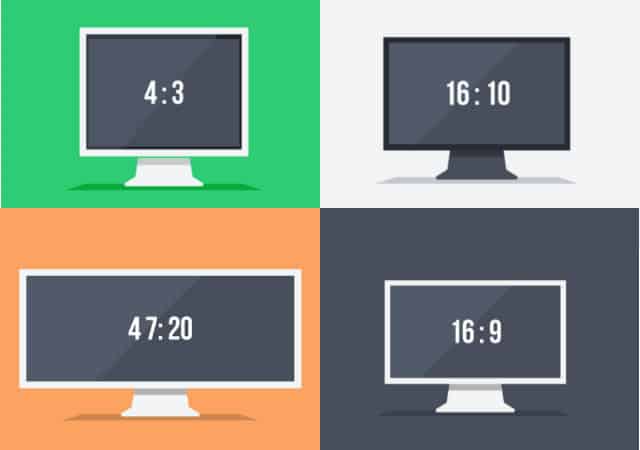 Vector art of different screen size aspect ratios