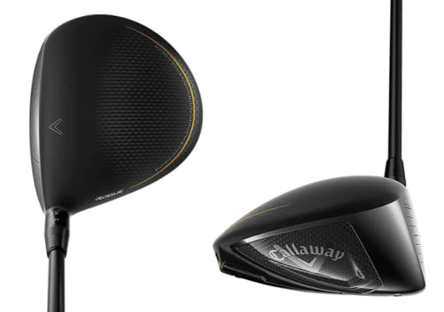 The clubhead of the Callaway Rogue ST Triple Diamond LS on white background