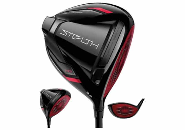 The TaylorMade Stealth HD Driver club head and other angles on white background