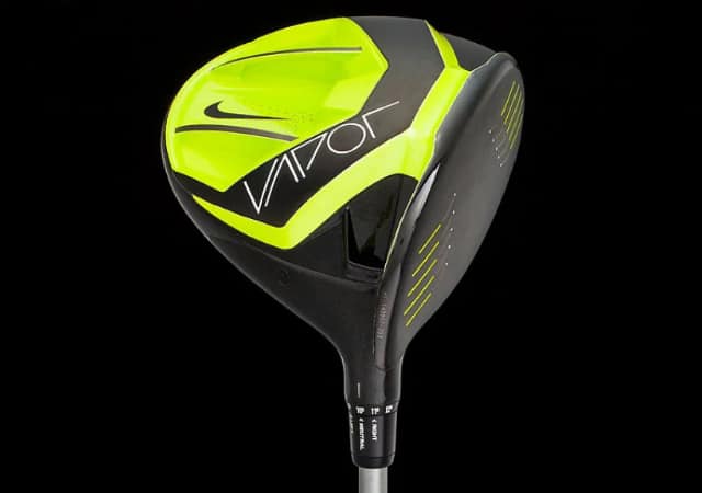 The clubhead of a Nike Vapor Pro Driver on black background
