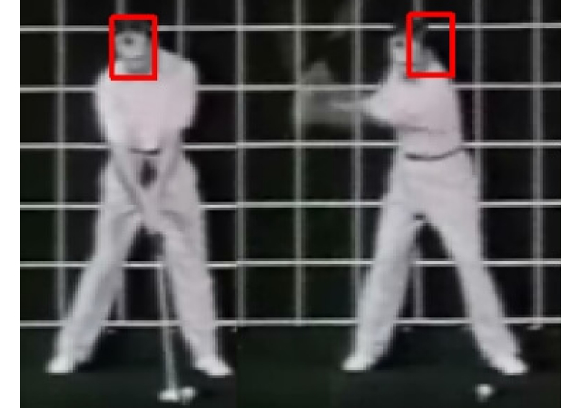 Head movement analysis of a golfer while completing a golf swing