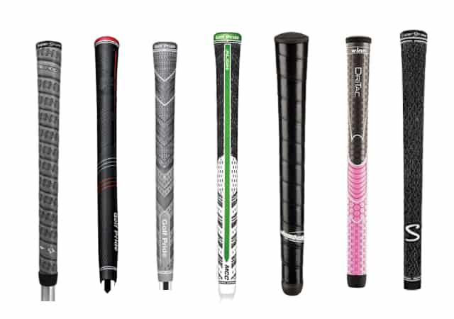 Different types of grips on white background
