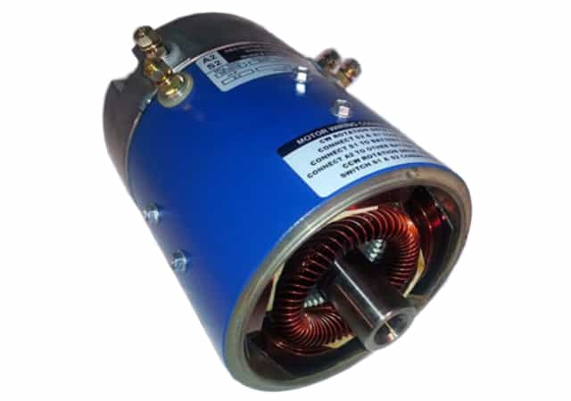Sample motor for a golf caddy on white background