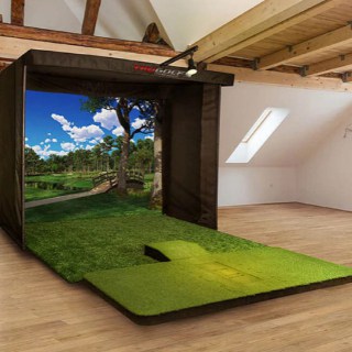 Trugolf Vista 10 complete golf simulator setup indoors