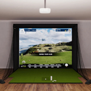 Skytrak sig12 golf simulator sample indoor setup