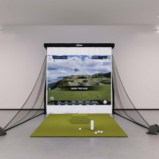 SkyTrak Bronze Golf Simulator Package sample indoor setup