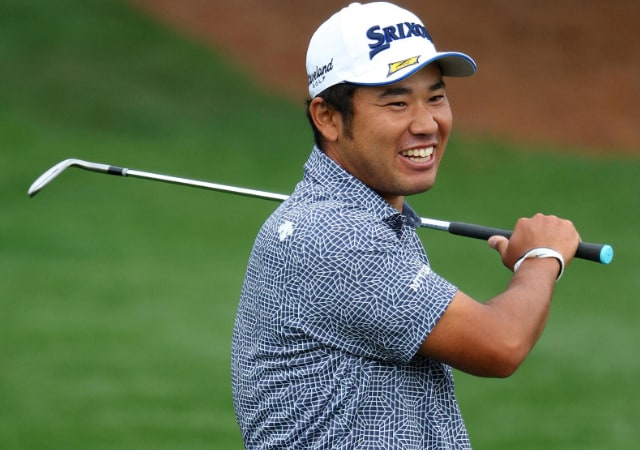Hideki Matsuyama on the golf course