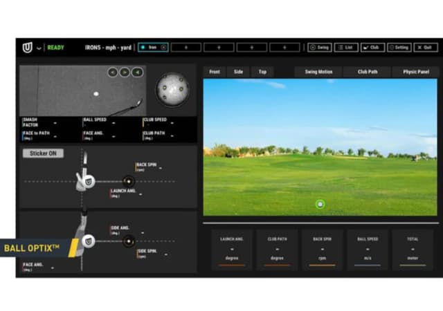 Sample golf simulator software interface