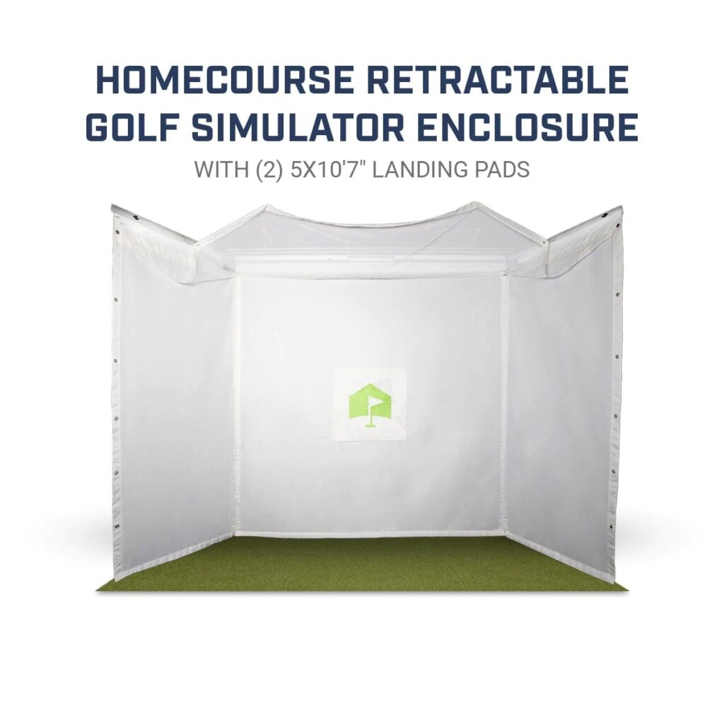 homecourse retractable golf simulator enclosure
