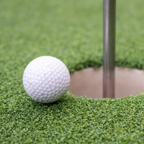 golf mat and ball