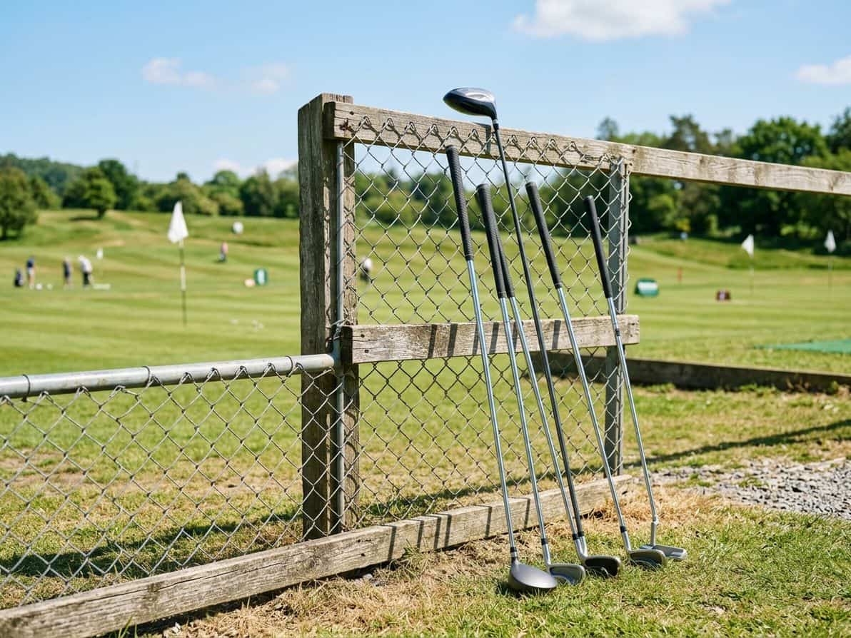 A minimal set of golf clubs ready for a beginner's first round